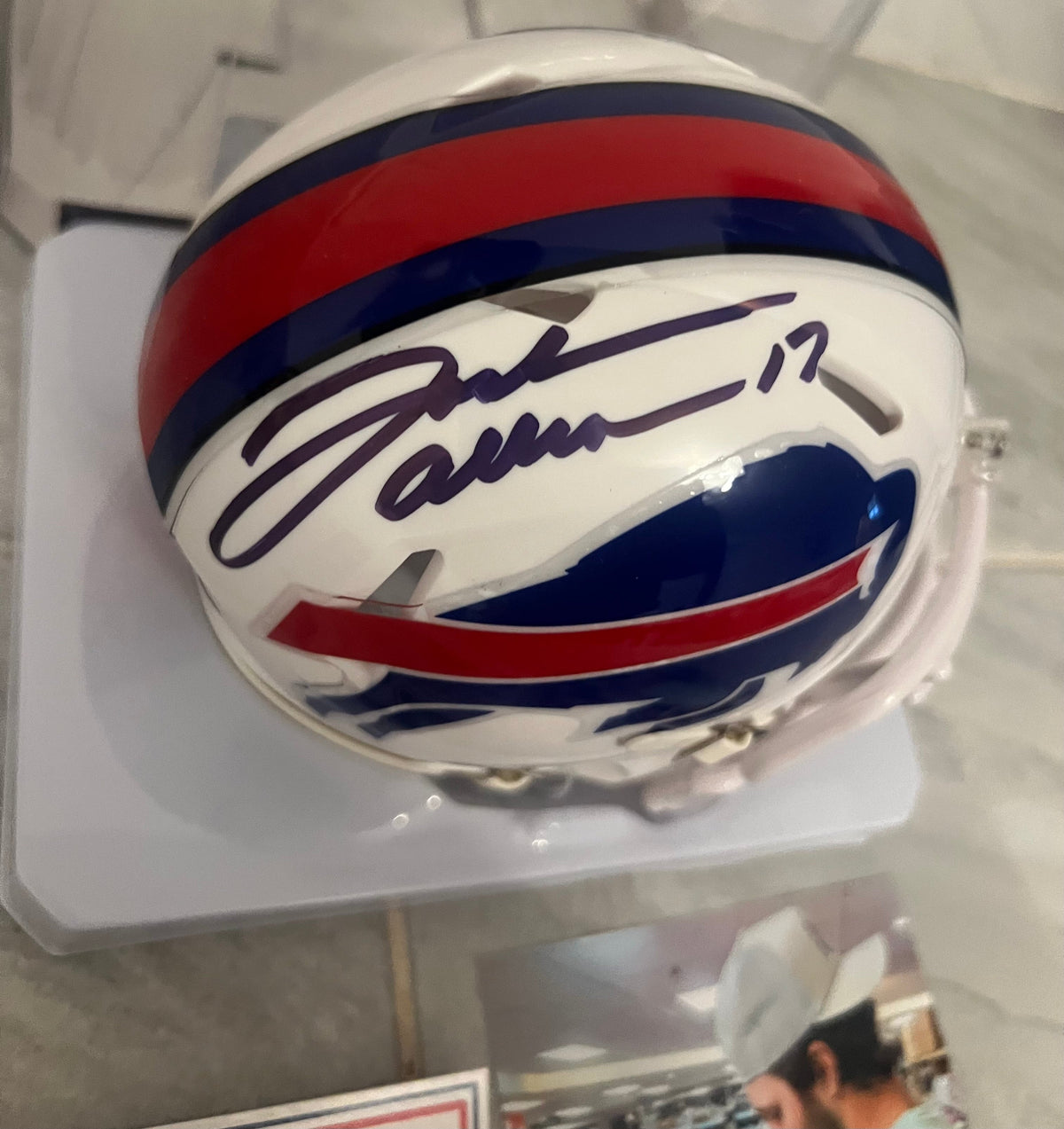 Josh Allen Autographed Buffalo Bills Mini Helmet with COA & product image 2