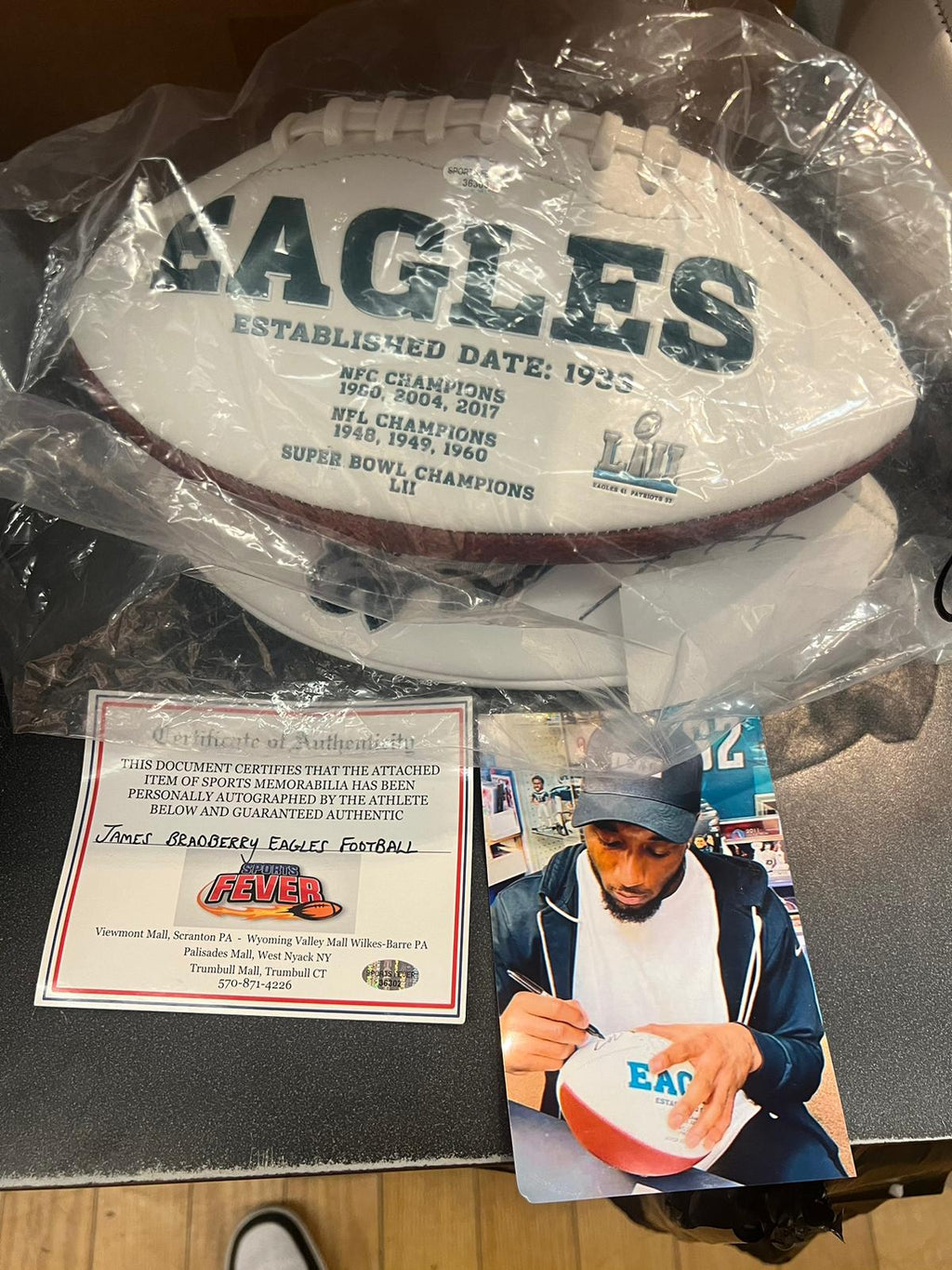 Garrett Wilson New York Jets Autographed Football with COA product image 3