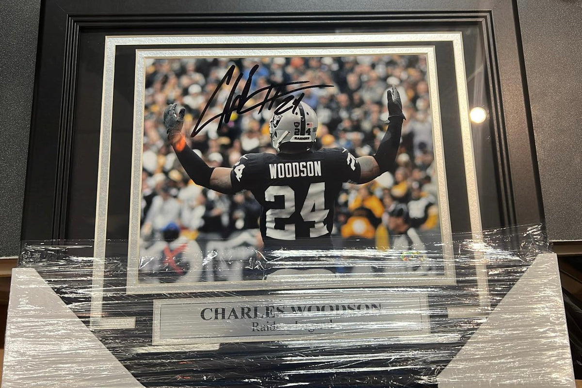 Charles Woodson Raiders Autographed 8x10 photo framed with product image 1