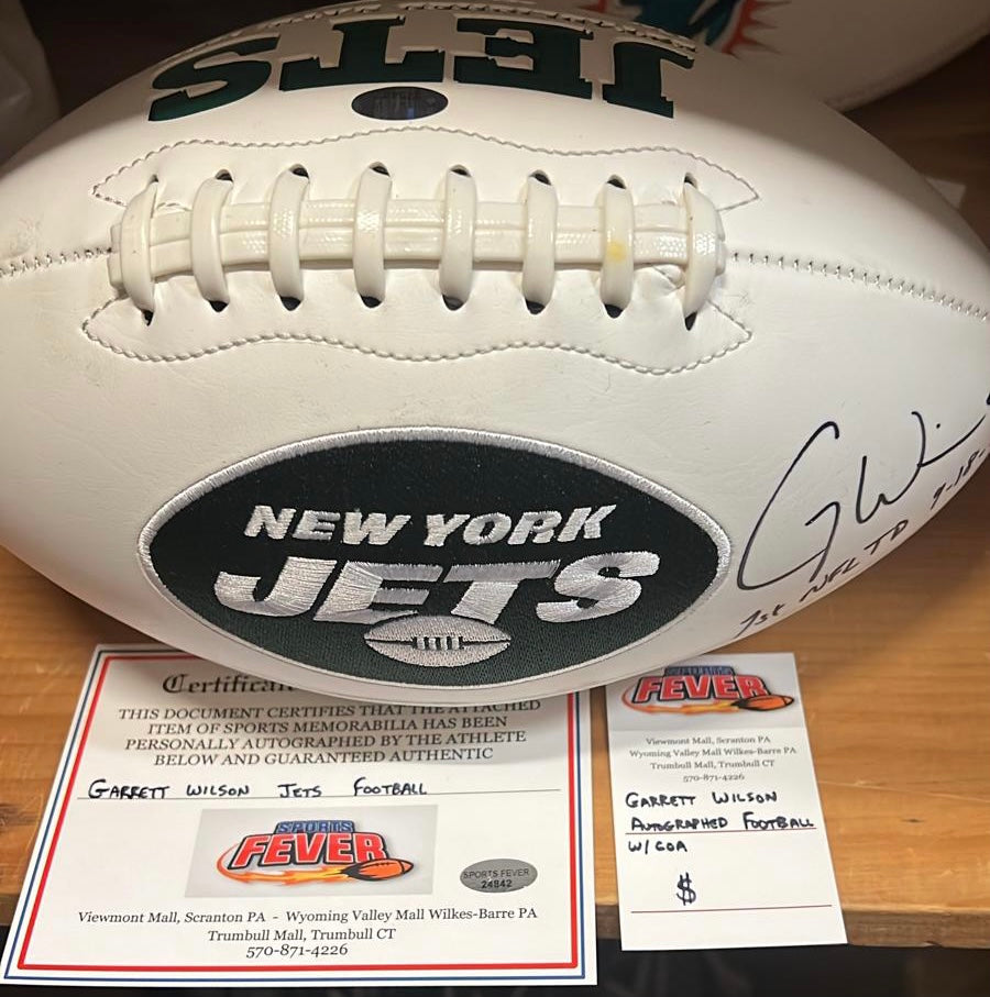 Garrett Wilson New York Jets Autographed Football with COA product image 2