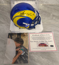 Puka Nacua Autographed Los Angeles Rams Mini Helmet with COA product image 1