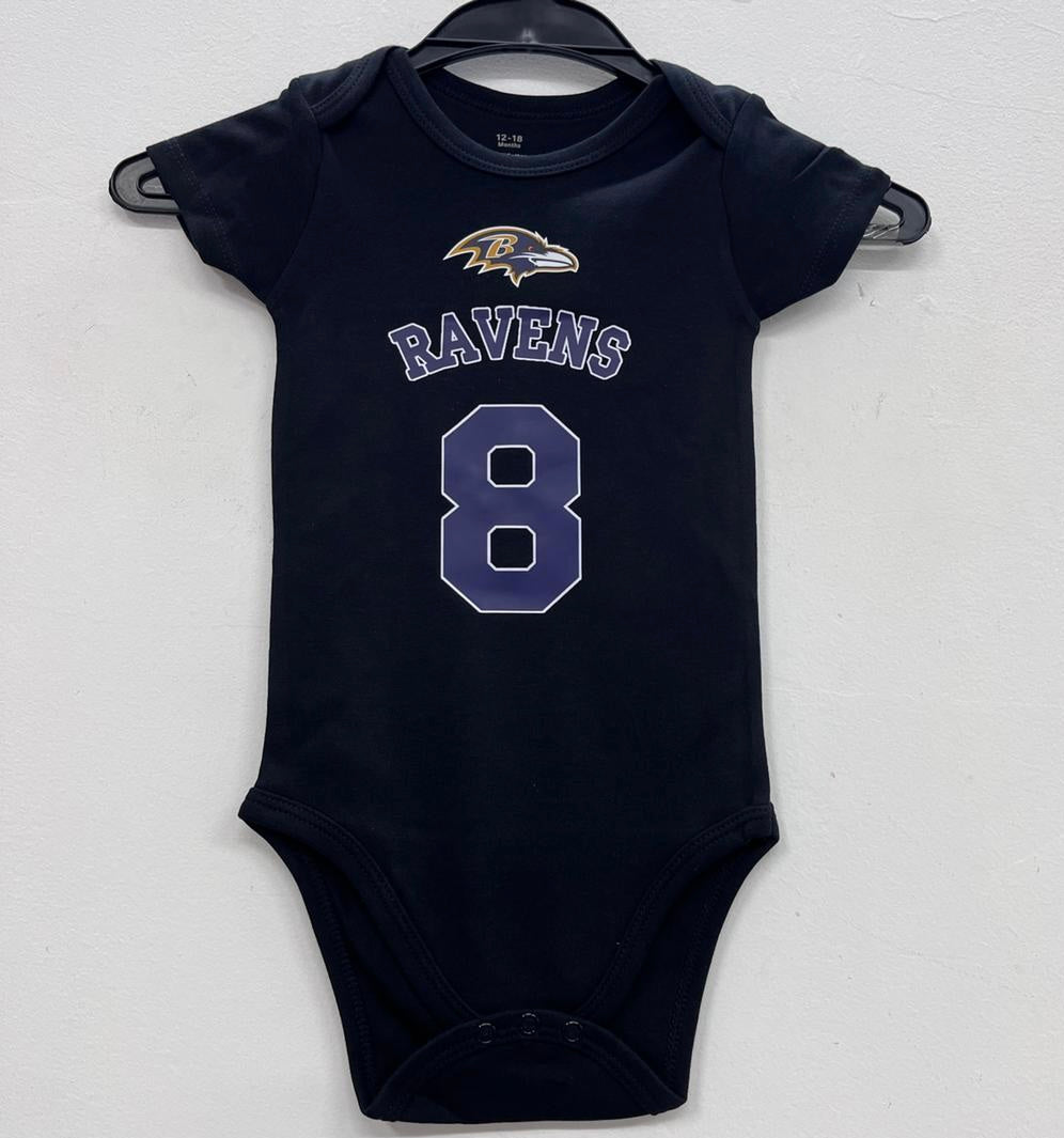Lamar Jackson Baltimore Ravens baby onesie creeper snap product image 2