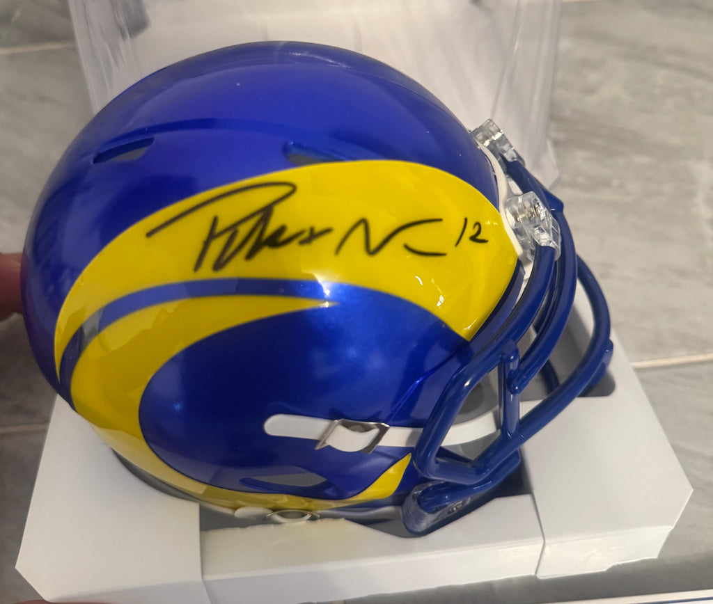 Puka Nacua Autographed Los Angeles Rams Mini Helmet with COA product image 3