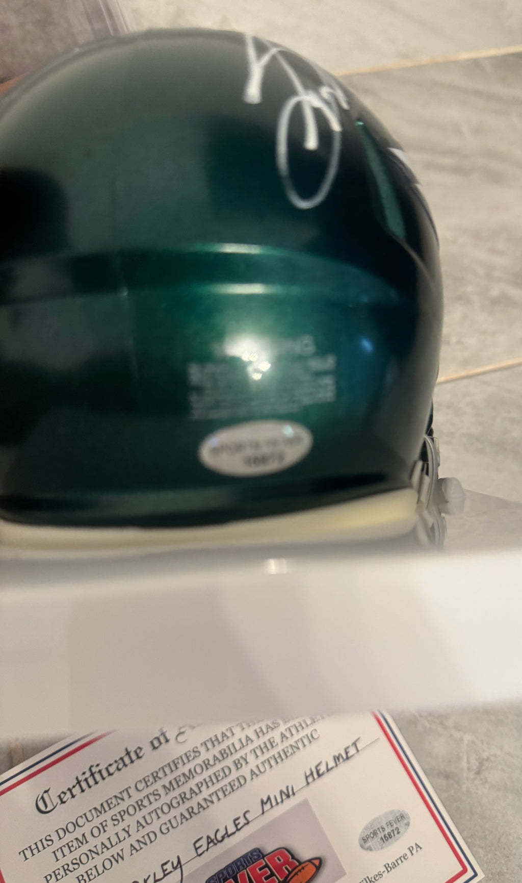 Saquon Barkley Autographed Philadelphia Eagles Mini Helmet product image 4
