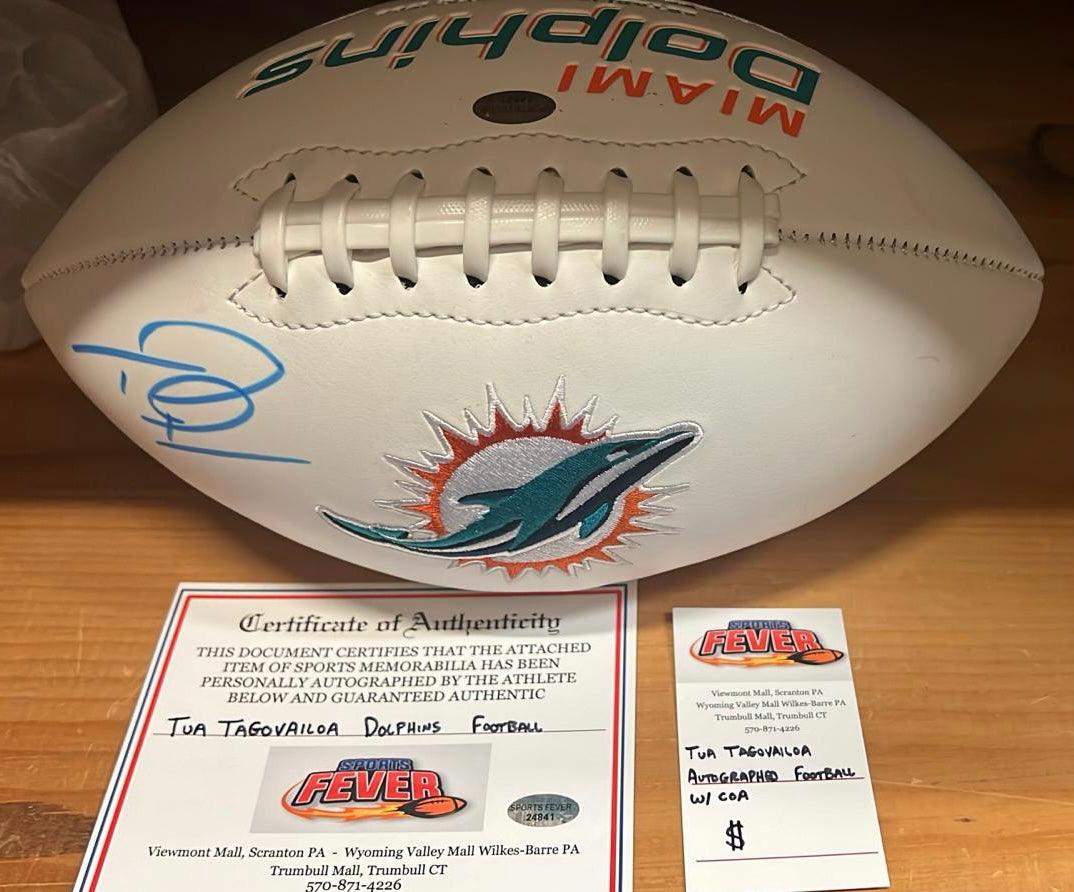 Tua Tagovailoa Miami Dolphins Autographed Football with COA product image 1