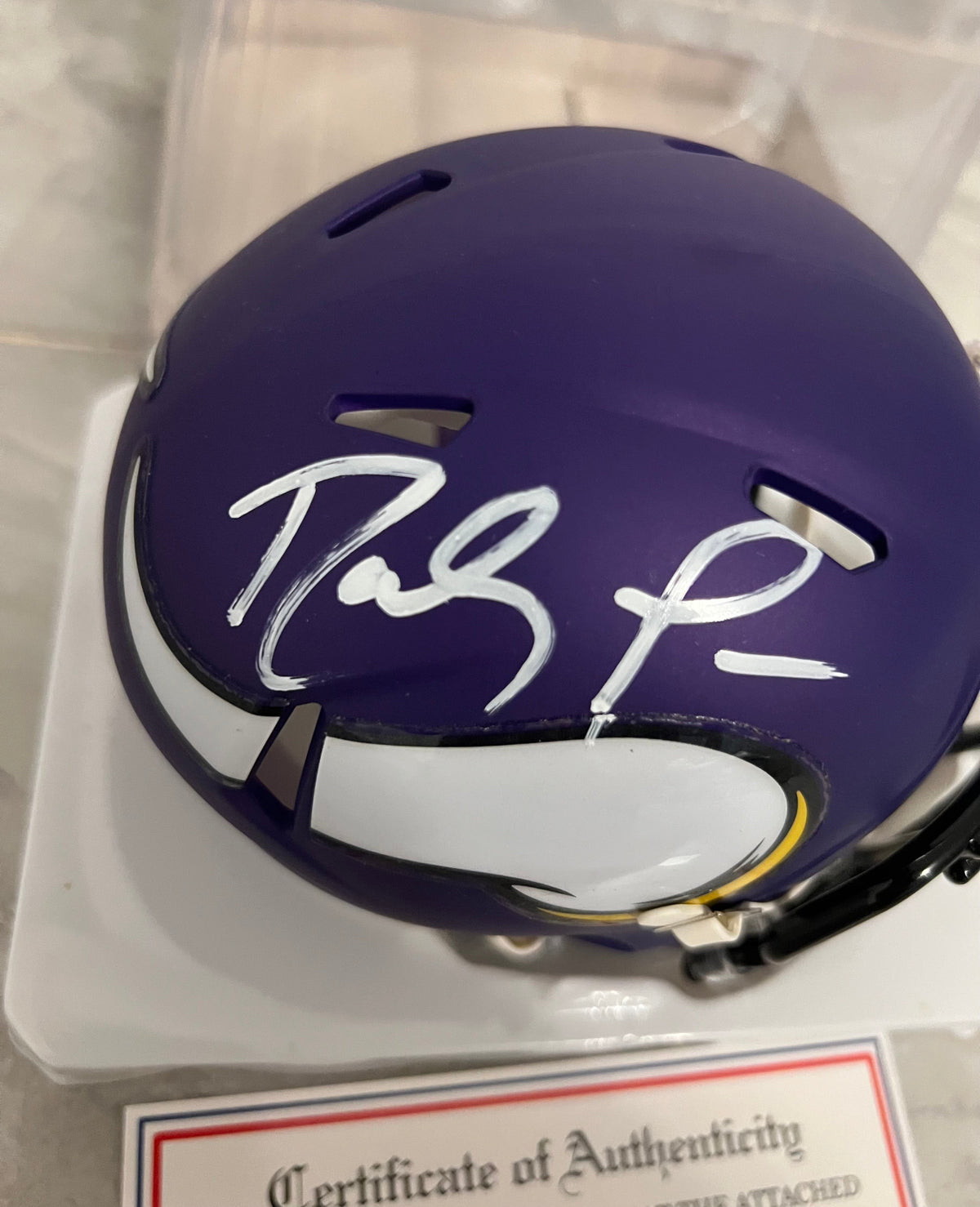 Randy Moss Autographed Minnesota Vikings Mini Helmet with product image 2