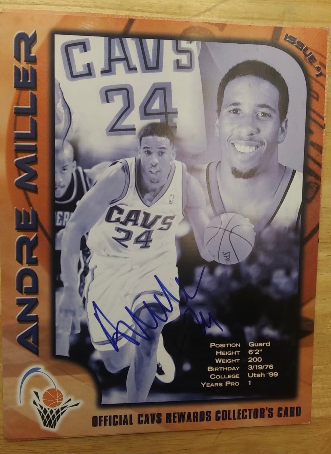 Andre Miller Cleveland Cavaliers Autographed photo with COA product image 1