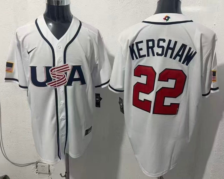 Clayton Kershaw Team USA Baseball Jersey Nike white product image 1