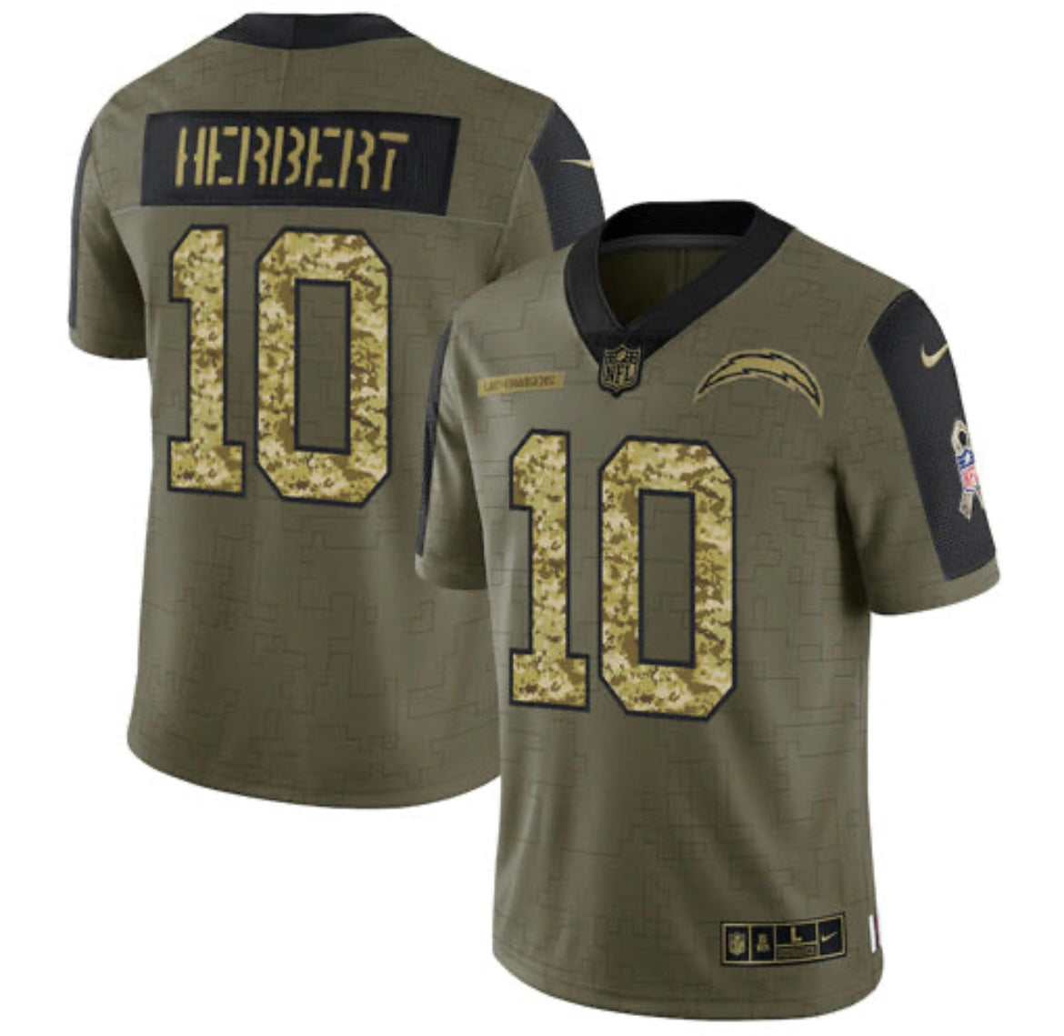 Justin Herbert Los Angeles Chargers Nike military salute to product image 1