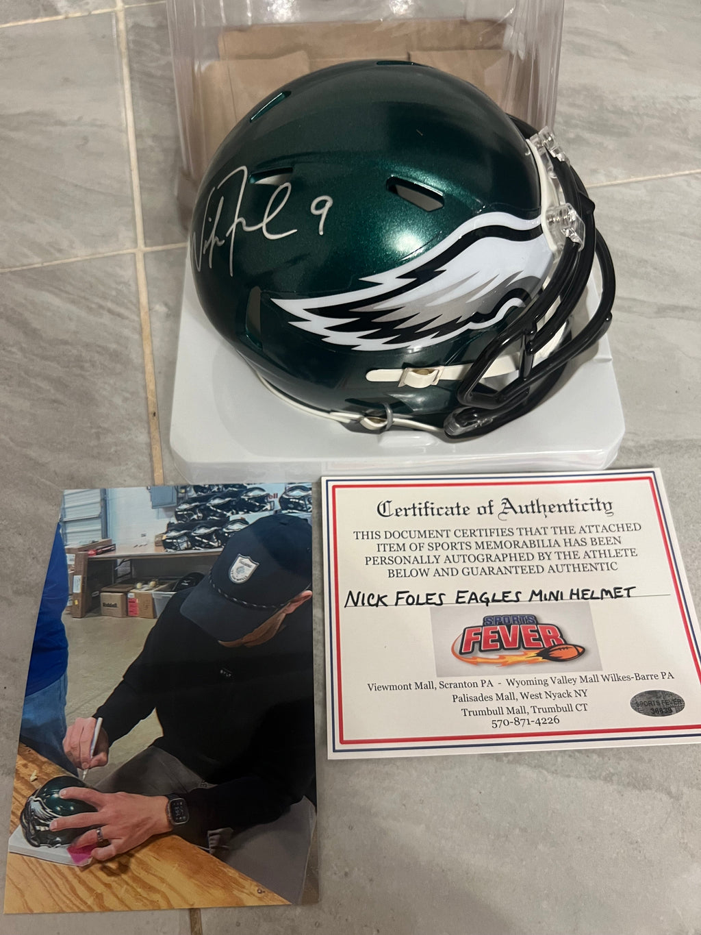 Nick Foles Autographed Philadelphia Eagles Mini Helmet with product image 1