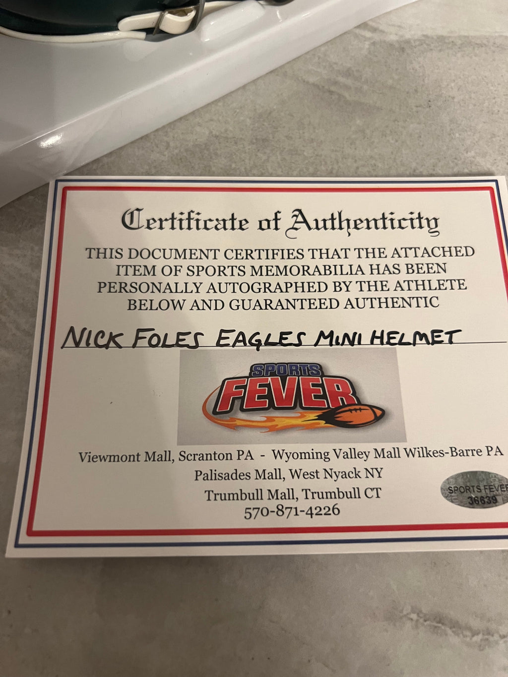 Nick Foles Autographed Philadelphia Eagles Mini Helmet with product image 5