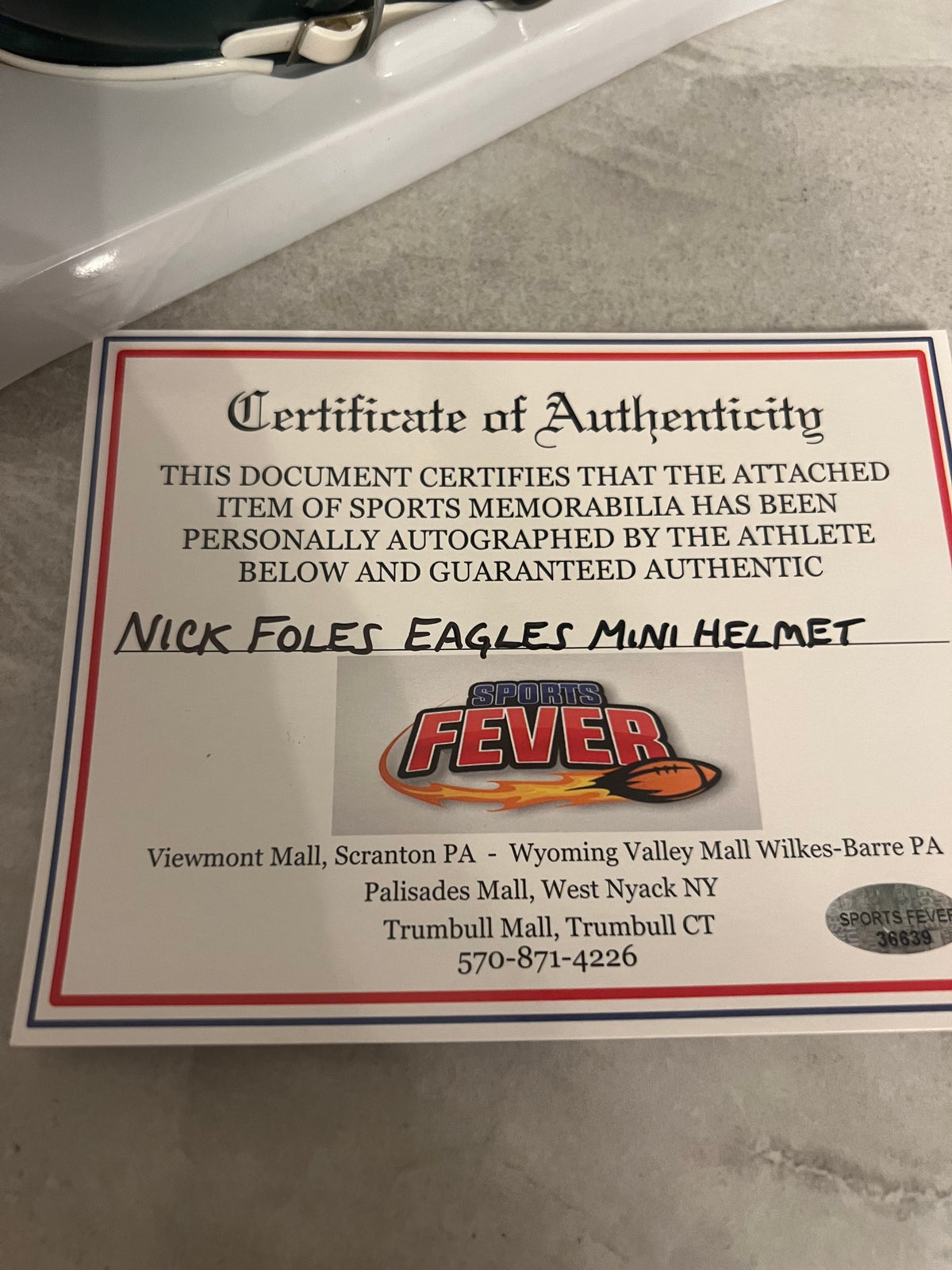 Nick Foles Autographed Philadelphia Eagles Mini Helmet with product image 5