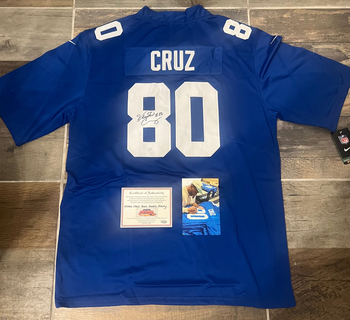 Víctor Cruz New York Giants autographed Nike NFL jersey COA product image 1