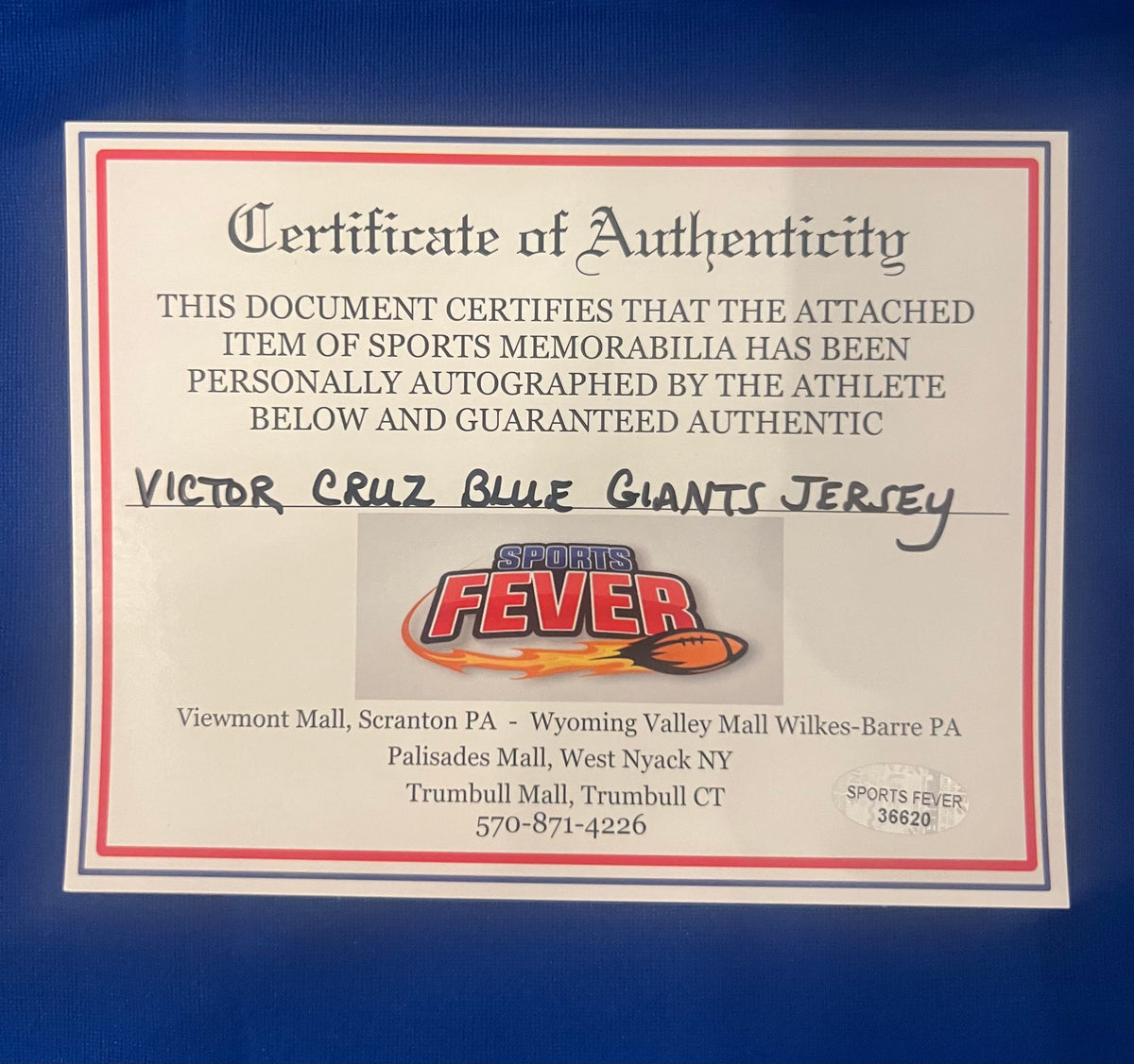Víctor Cruz New York Giants autographed Nike NFL jersey COA product image 5
