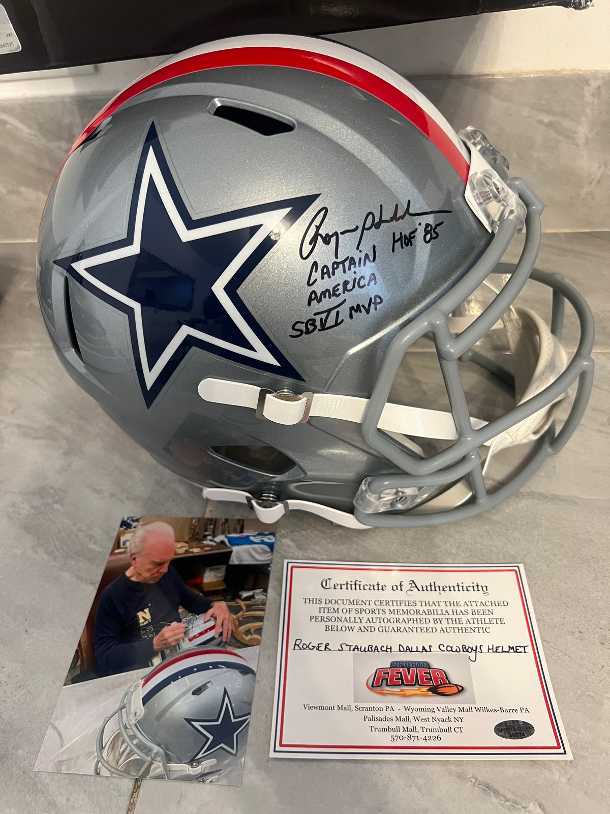 Roger Staubach Autographed Dallas Cowboys Replica Helmet product image 1