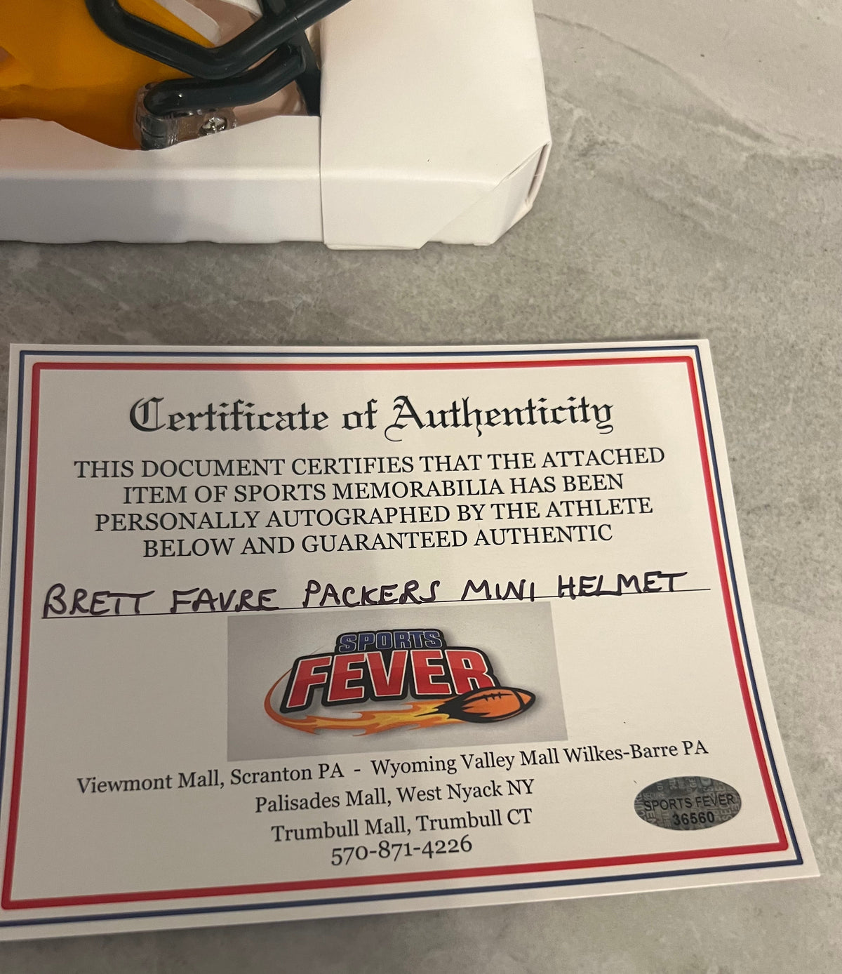 Brett Favre Autographed Green Bay Packers Mini Helmet with product image 4
