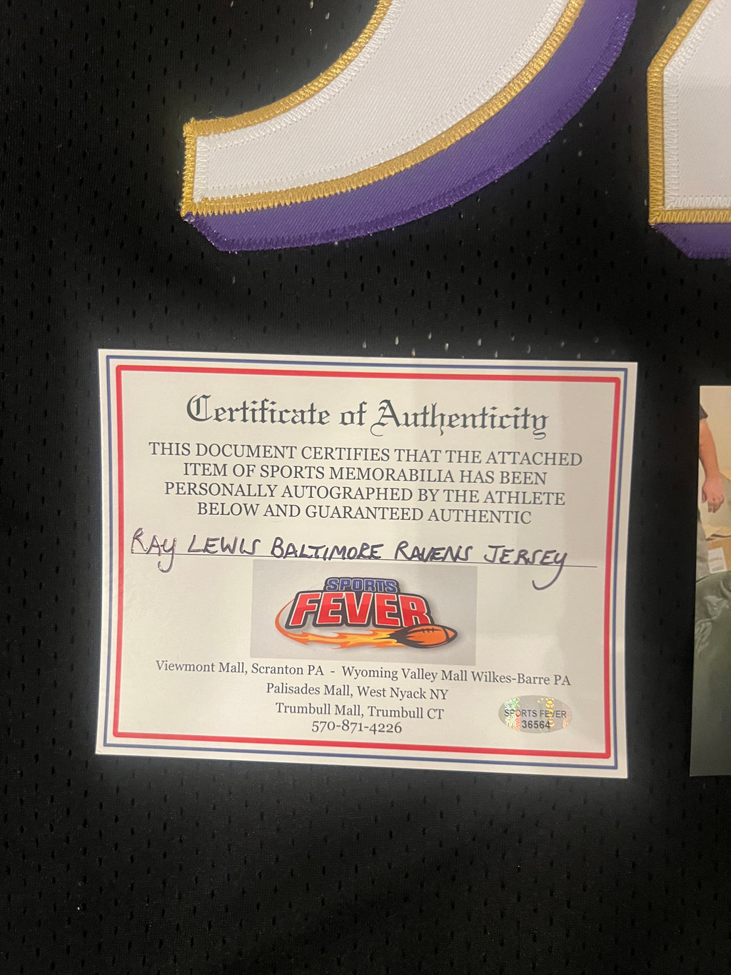 Ray Lewis autographed Baltimore Ravens jersey COA & Photo product image 5
