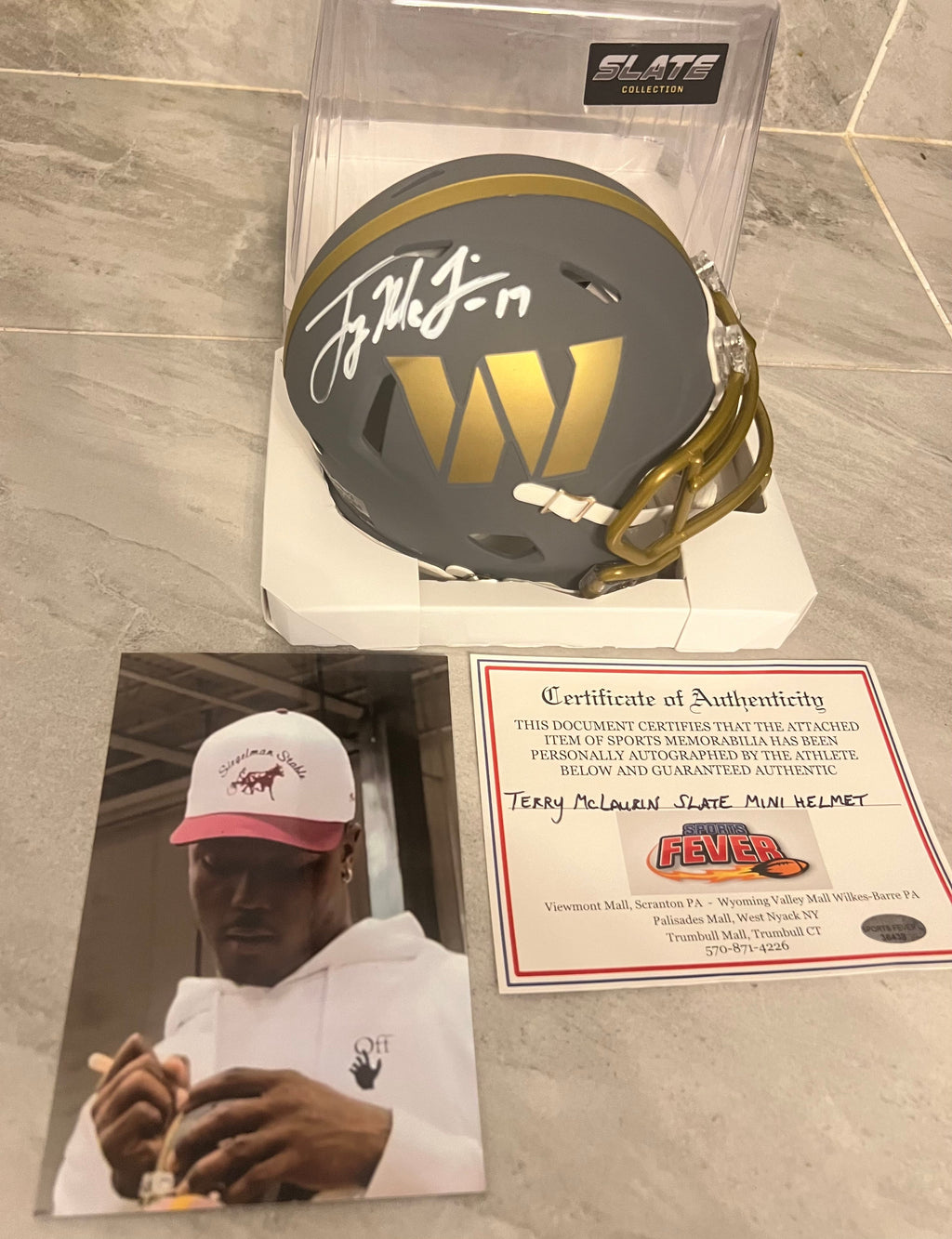 Terry McLaurin Autographed Washington Commanders Slate Mini product image 3