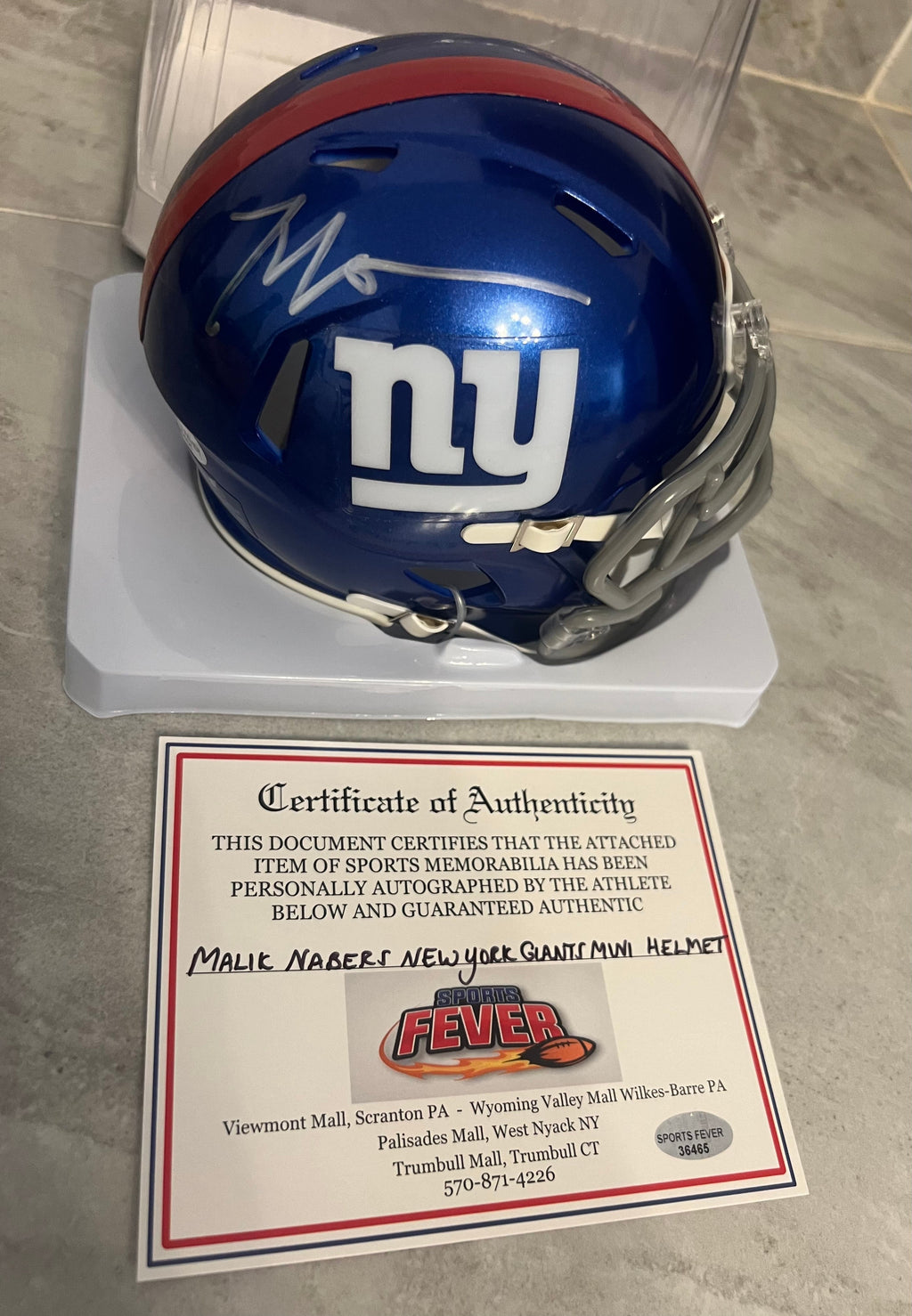Malik Nabers Autographed New York Giants Mini Helmet with product image 1