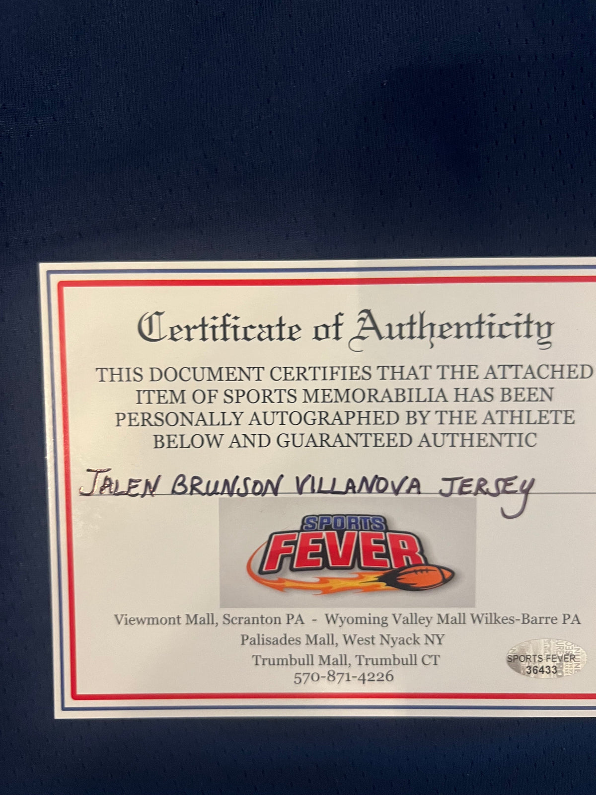 Jalen Brunson autographed Villanova jersey With COA product image 4