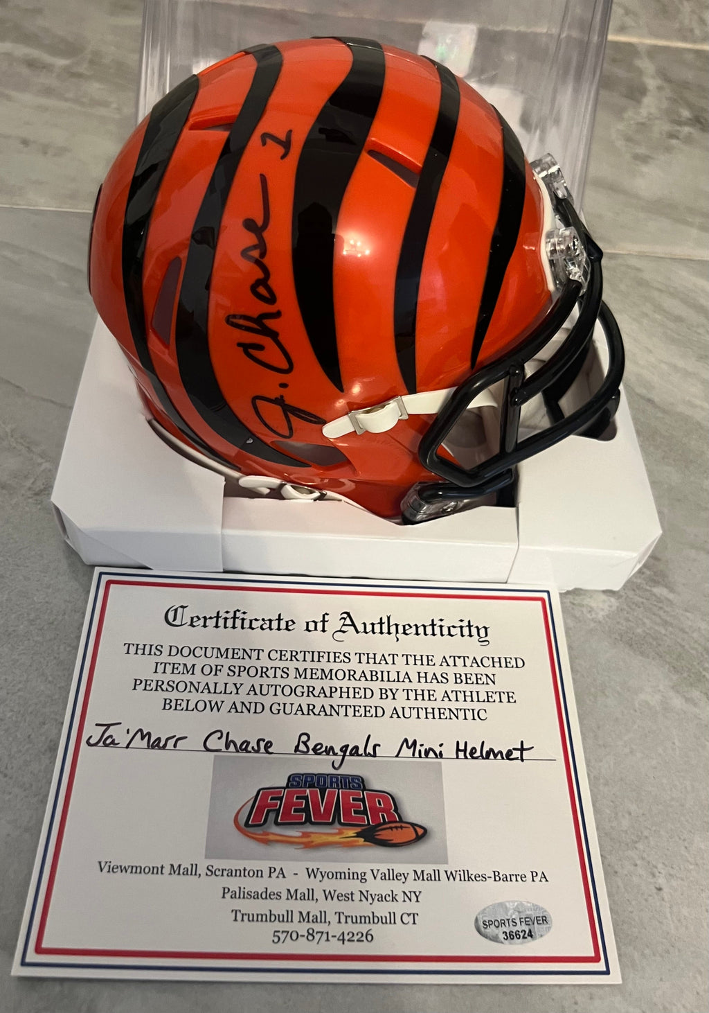 Ja’Marr Chase Autographed Cincinnati Bengals Mini Helmet product image 1