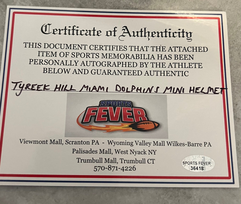 Tyreek Hill Autographed Miami Dolphins Mini Helmet with COA product image 4