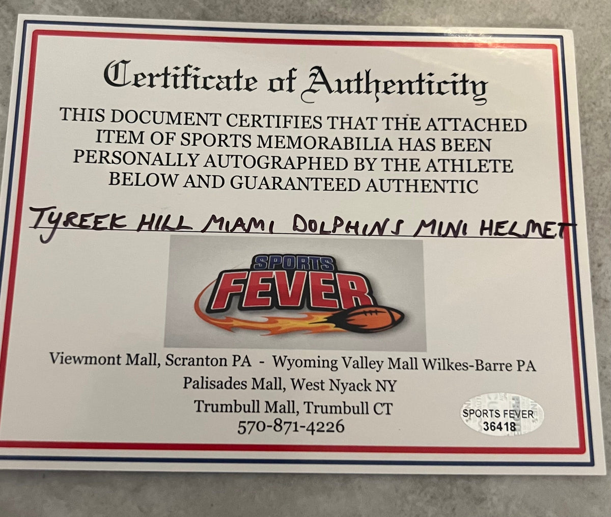 Tyreek Hill Autographed Miami Dolphins Mini Helmet with COA product image 4