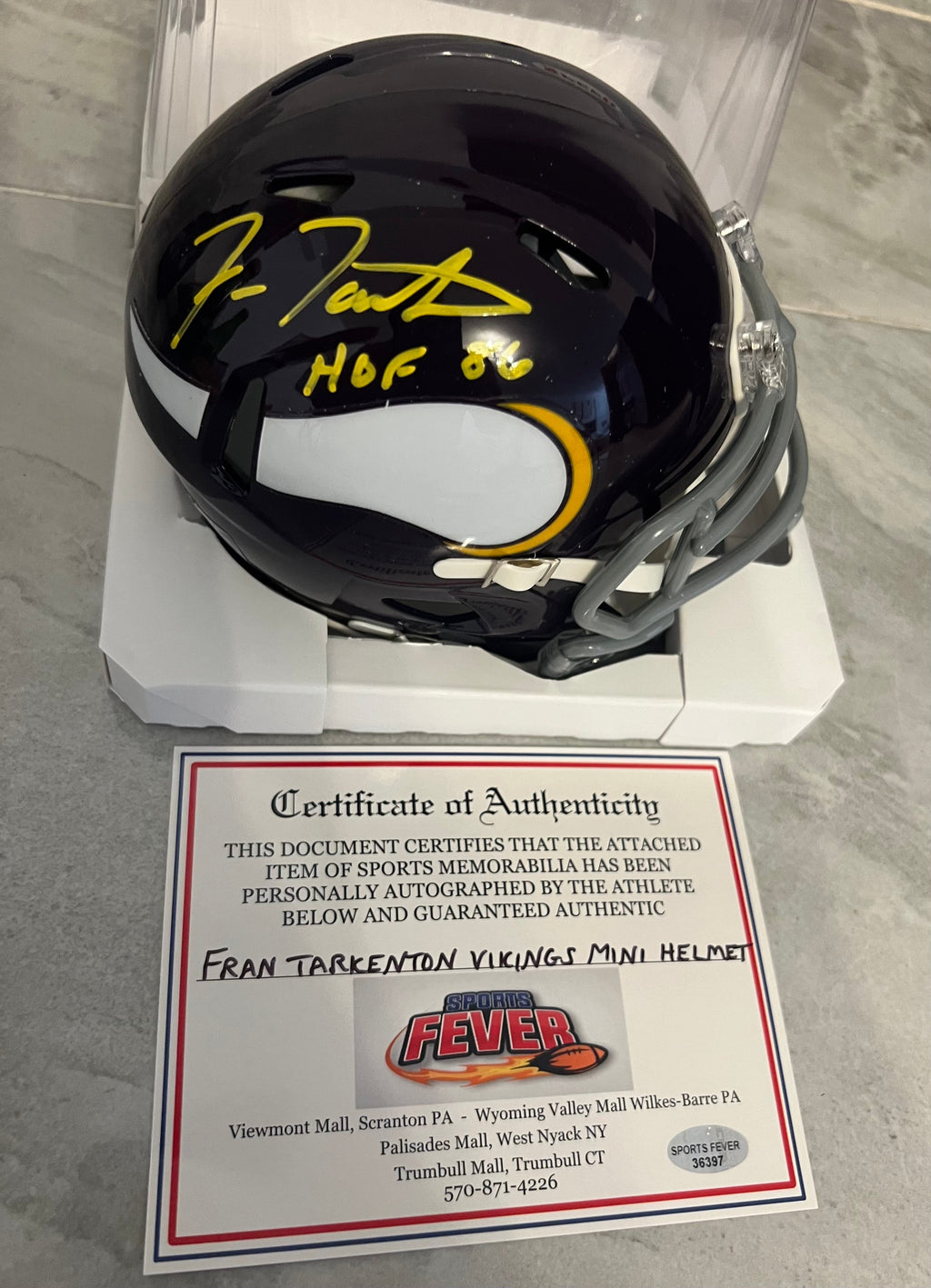 Fran Tarkenton Autographed Minnesota Vikings Mini Helmet product image 1