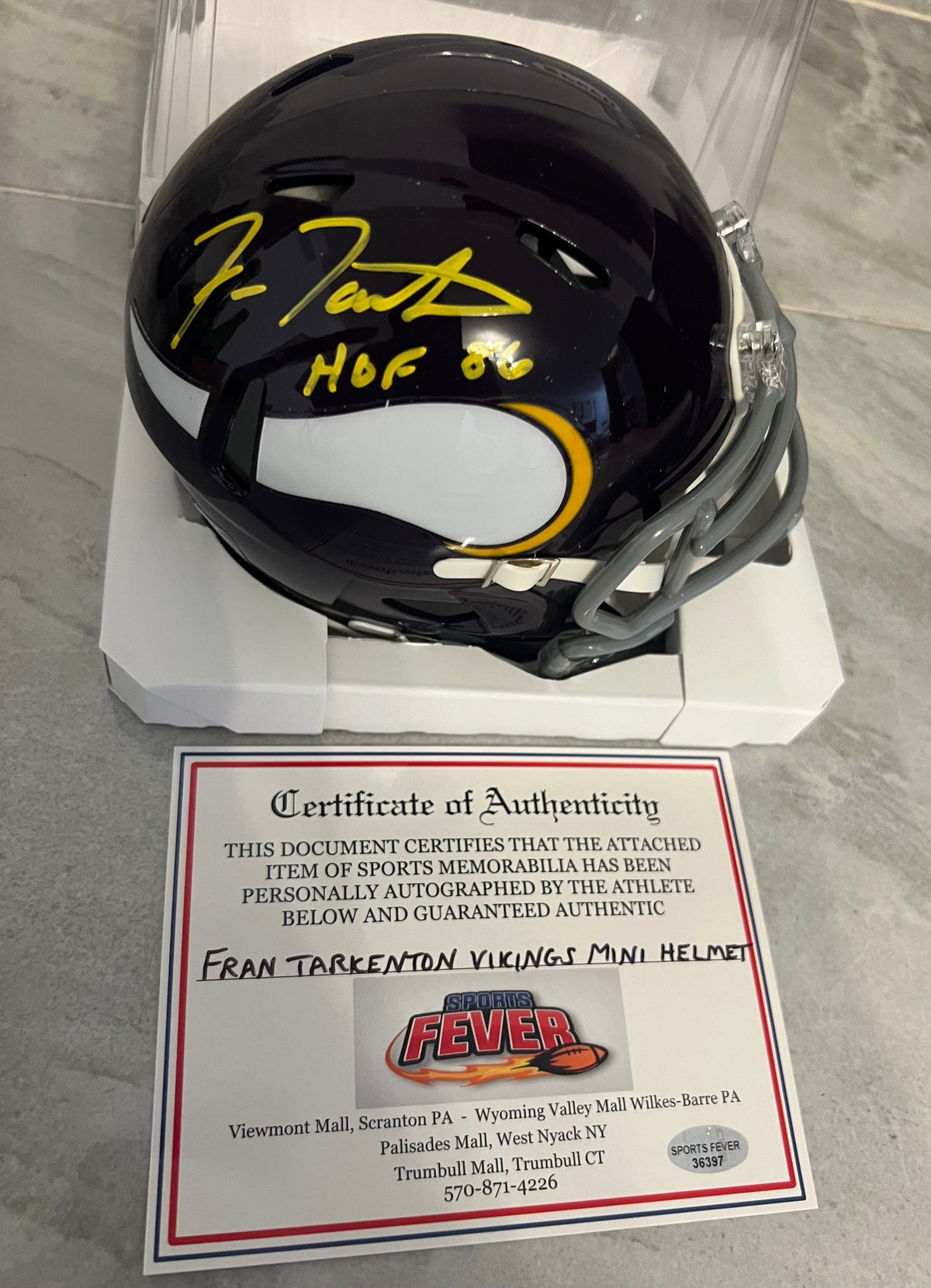 Fran Tarkenton Autographed Minnesota Vikings Mini Helmet product image 1