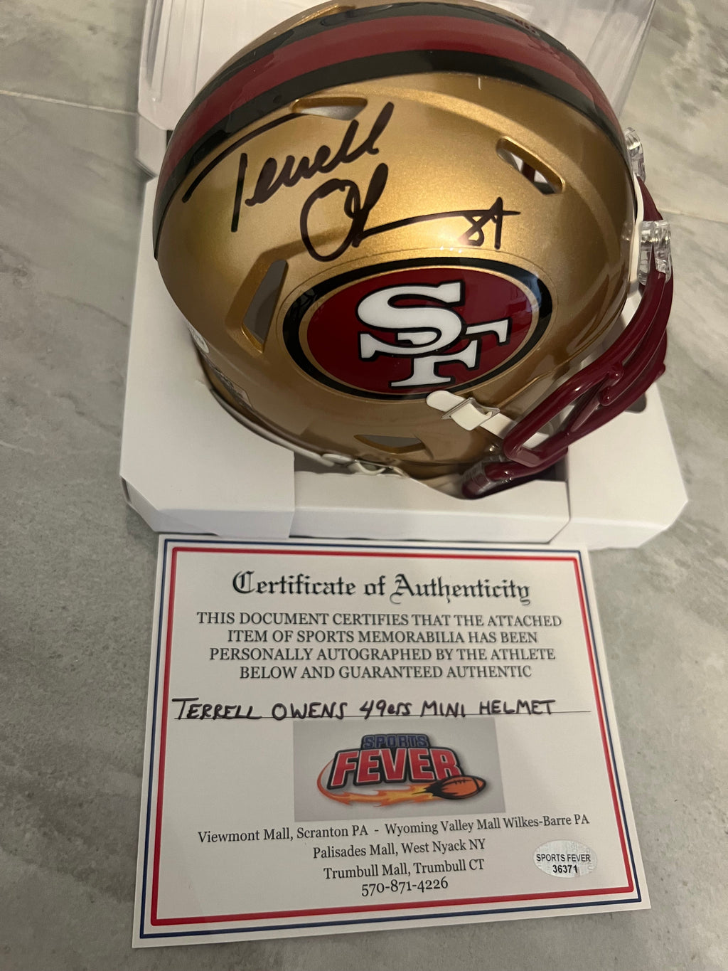Terrell Owens Autographed San Francisco 49ers Mini Helmet product image 2