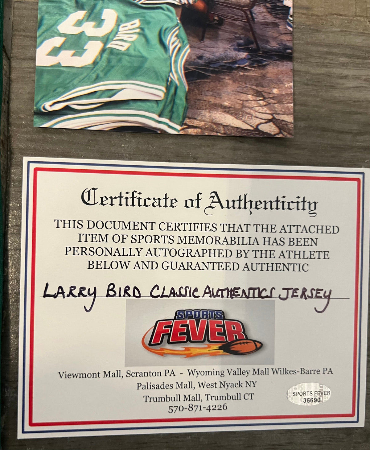 Larry Bird autographed Boston Celtics jersey COA Photo product image 5