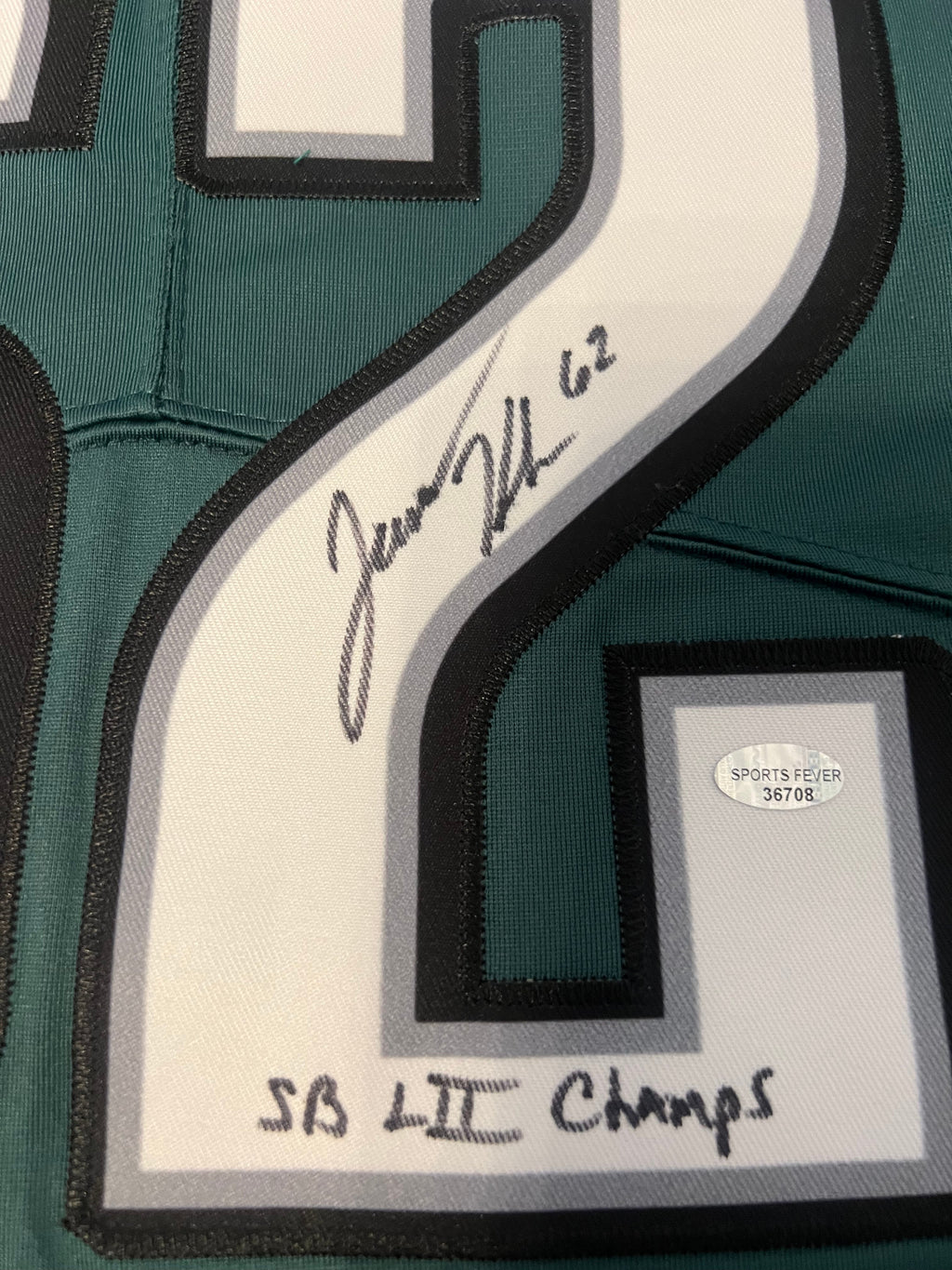Jason Kelce autographed Philadelphia Eagles GREEN jersey product image 2