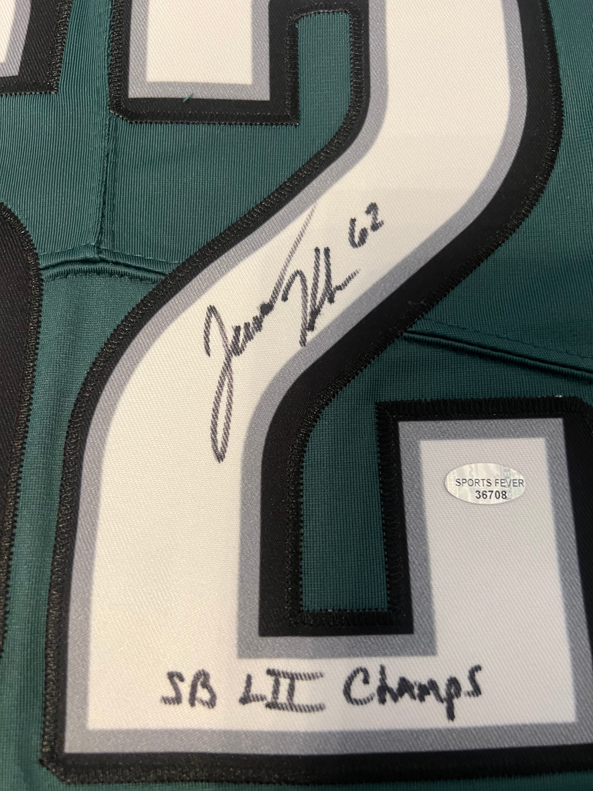 Jason Kelce autographed Philadelphia Eagles GREEN jersey product image 2