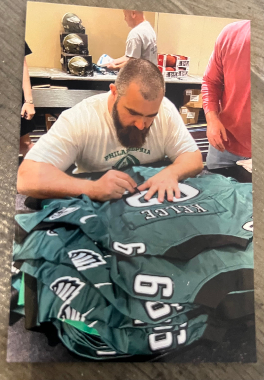 Jason Kelce autographed Philadelphia Eagles GREEN jersey product image 3