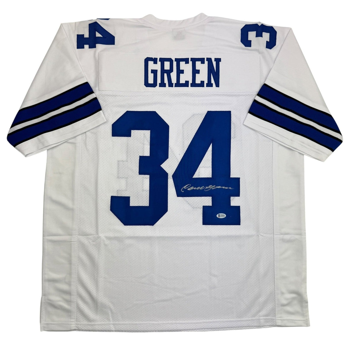 Autographed/Signed Cornell Green Dallas White Football Jersey Beckett BAS COA product image 1, provided for visual reference
