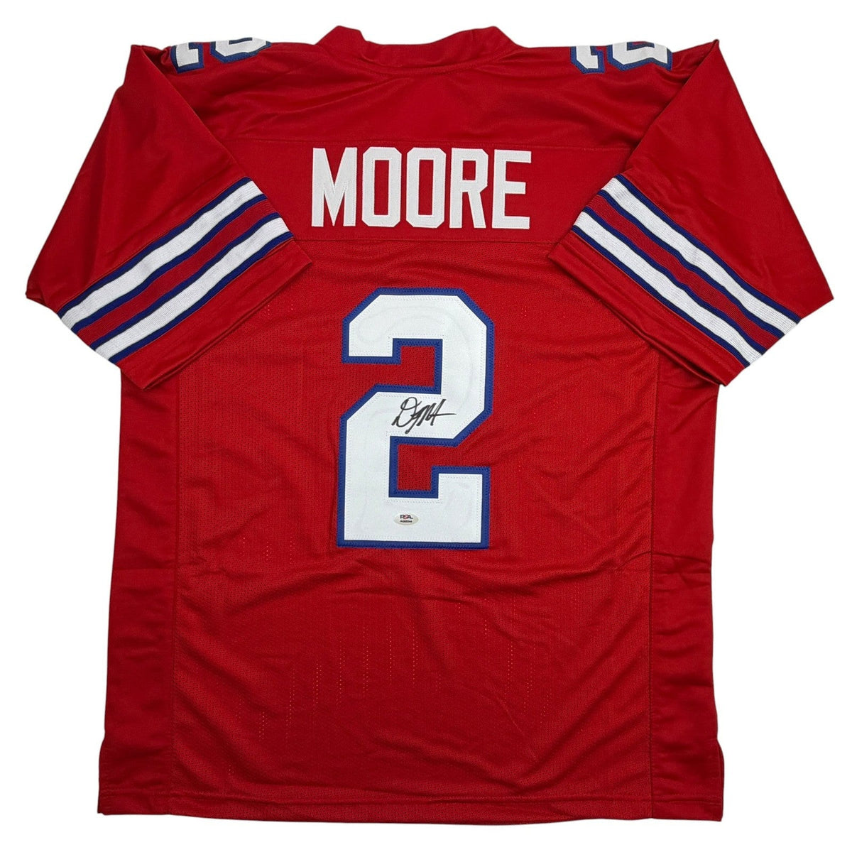 Autographed/Signed DJ D.J. Moore Buffalo Red Football Jersey PSA/DNA COA product image 1, provided for visual reference and